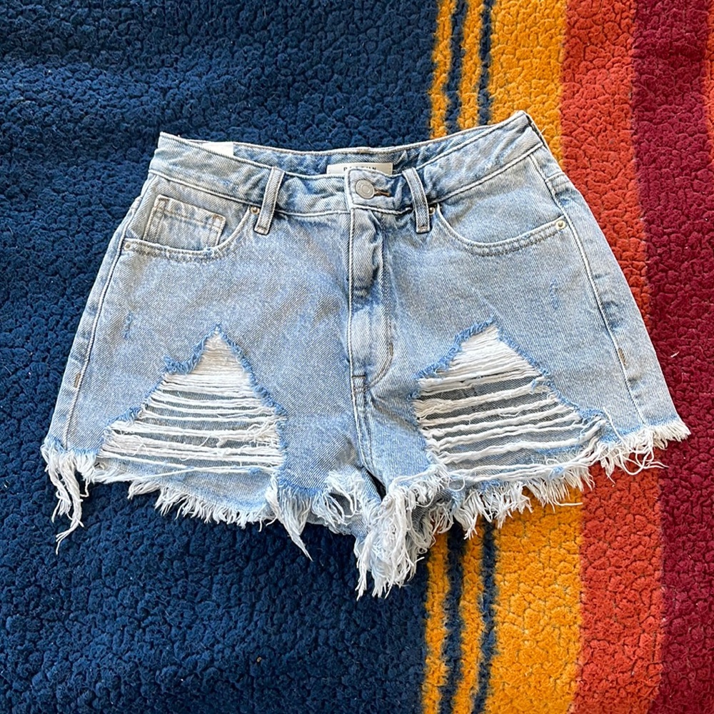 PACSUN high waist festival jean shorts size 25